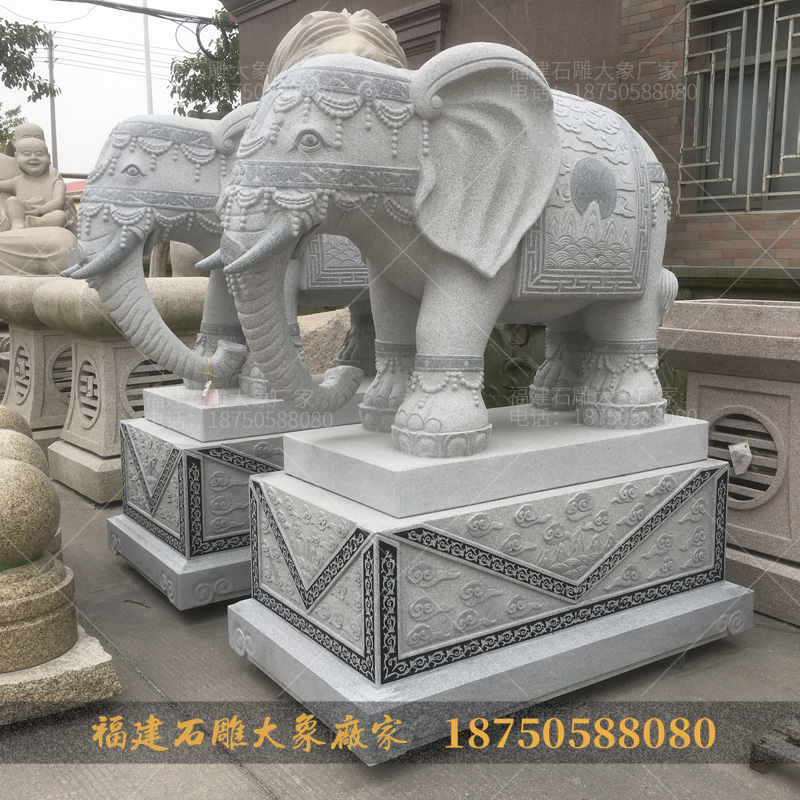 家用石雕大象造型和所用石材有什么特点？