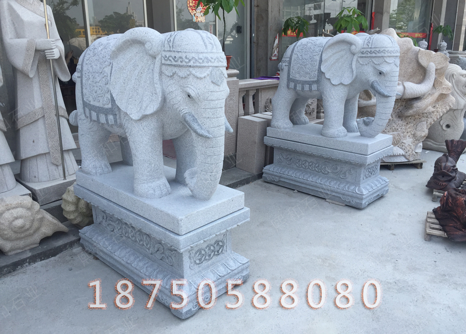 石雕大象加工石材色彩搭配