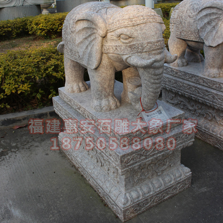 大理石石雕大象装饰