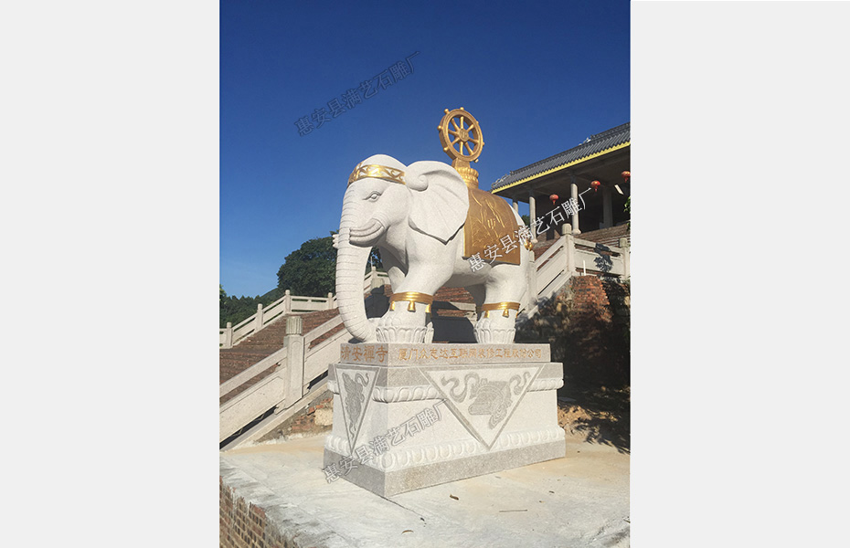 201707 漳州清安禅寺六牙白象-福建惠安和之石雕大象厂