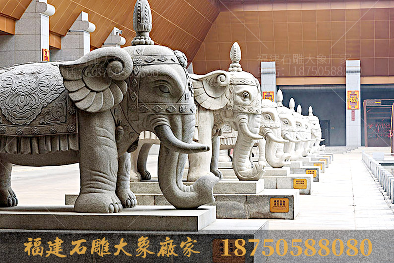 法门寺内石雕大象造型图片和摆放的寓意