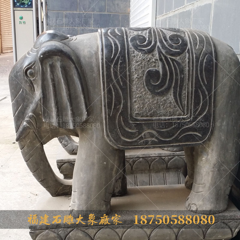 古代青石石雕大象的造型图片