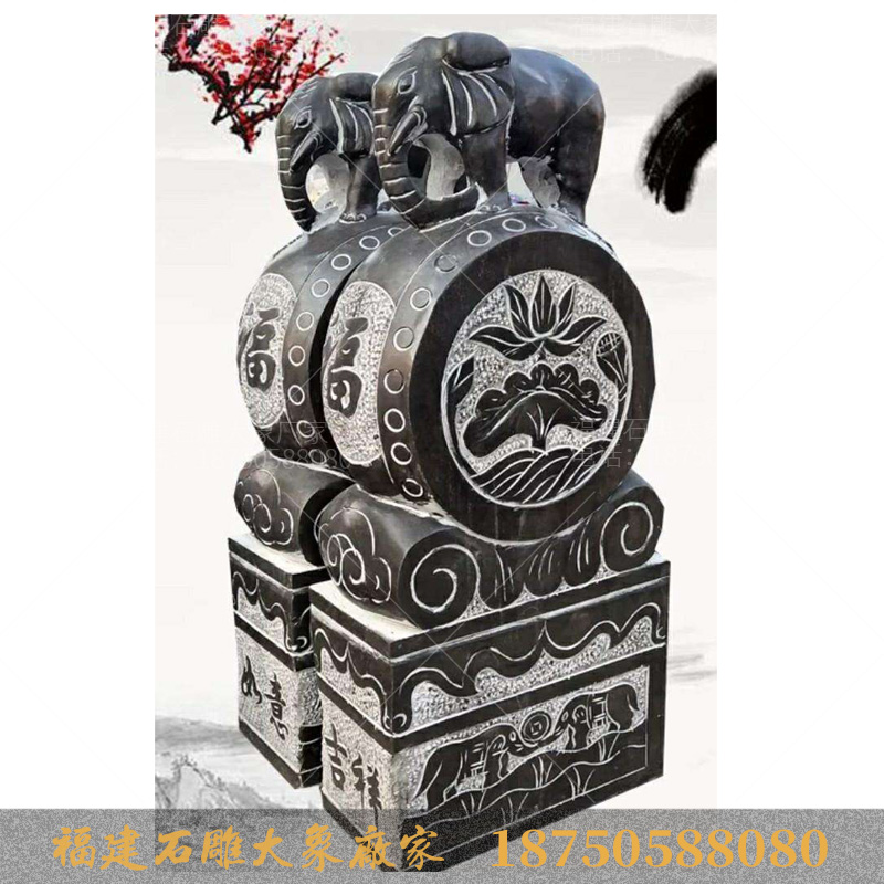 石头大象门墩的由来以及石雕象门墩的寓意和作