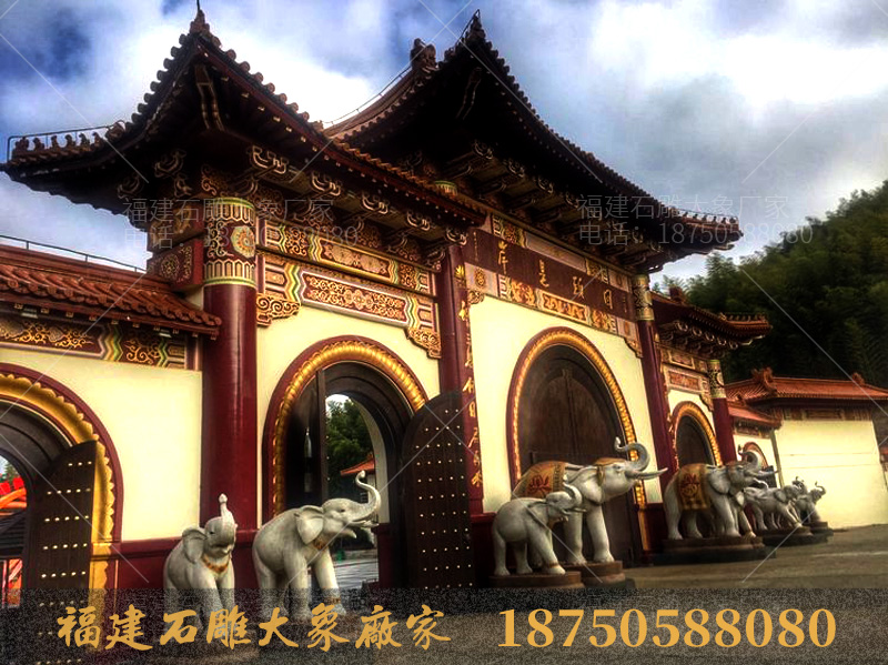 非同一般的寺庙石雕大象造型藏身于宜兴大觉寺