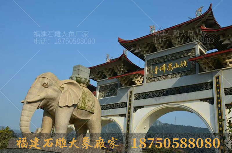 石雕大象在福建的寺庙里很受欢迎