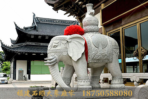 惠安石雕大象造型与天津石雕大象各不相同