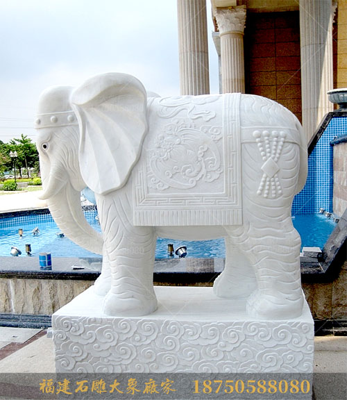 风水石雕大象摆件应用于城市景观的意义