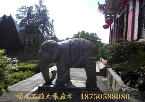 广西宝相寺里的石雕大象图片多图