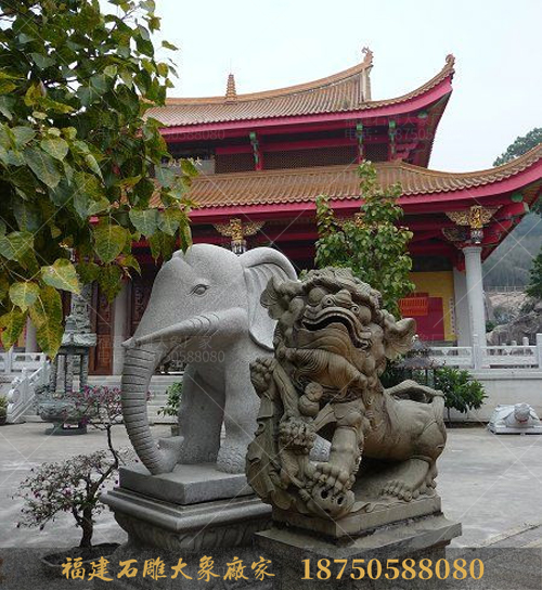观厦门寺庙石雕大象造型有感