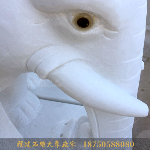 石雕大象黑色的眼睛是如何雕刻的？