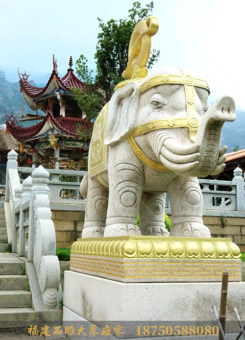 福建莆田的寺庙石雕大象图片欣赏