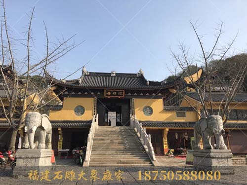 嘉兴寺庙里的石雕大象造型欣赏
