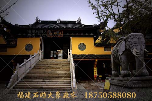 嘉兴寺庙里的石雕大象造型欣赏
