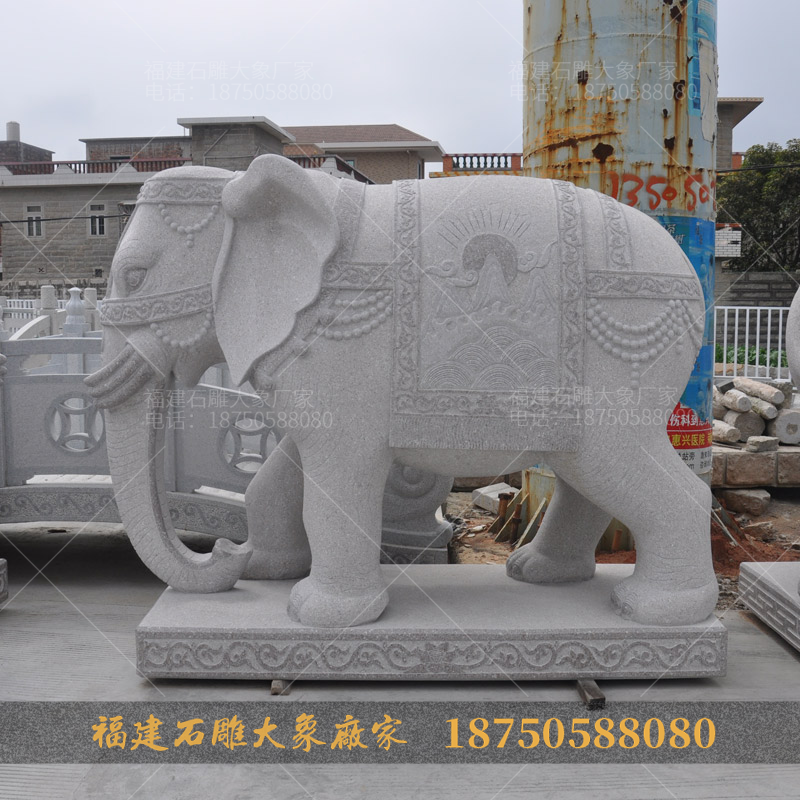 寺庙里的大象雕塑都是花岗岩石雕大象吗？
