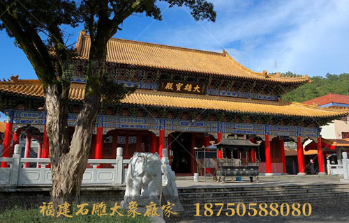 石雕大象摆放在寺庙大门口的讲究