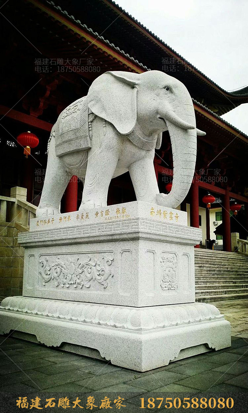 惠安石雕大象雕刻工艺温润如玉