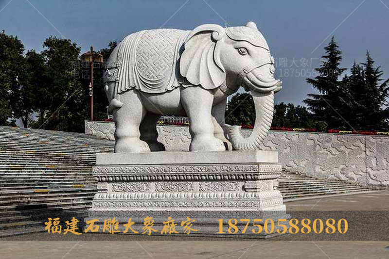 惠安石雕大象雕刻工艺温润如玉