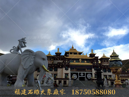 藏传佛教的石雕大象背上为什么要驮着猴子？