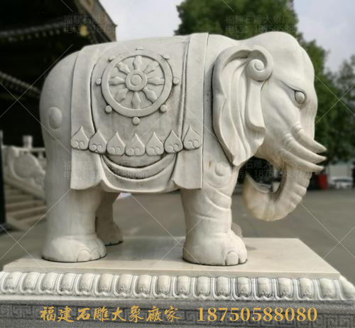 石雕大象造型与佛教“法轮”之间的奥秘