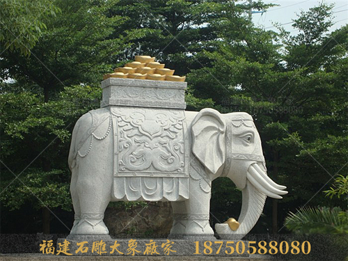 尽显招财寓意的石雕大象造型，你见过吗？