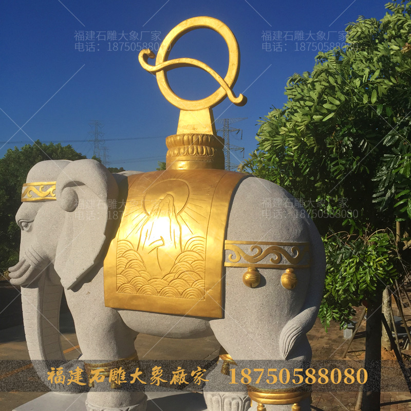 摆放在寺庙里的那些造型独特的石雕大象