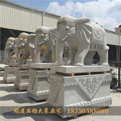 石雕大象卷鼻和垂鼻,寓意有什么区别?