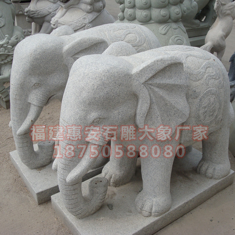 仿古石雕大象的加工制作