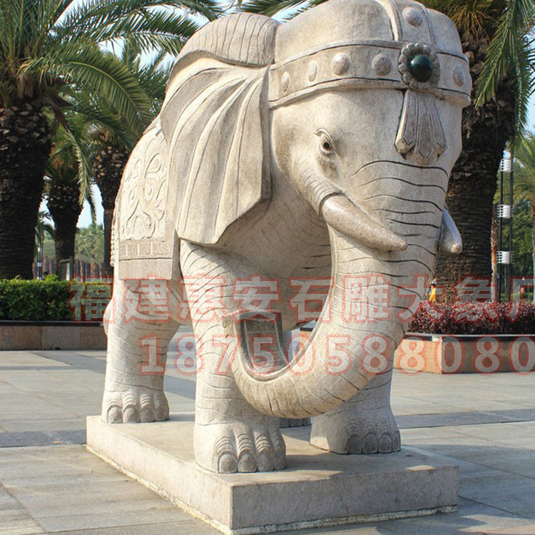 石雕大象仿古加工（二）