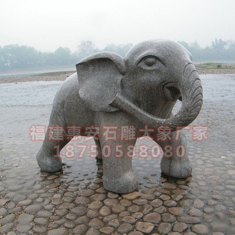 石雕大象仿古加工(三)