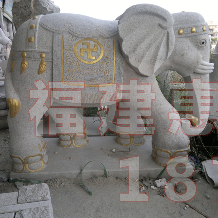 仿古石雕大象造型