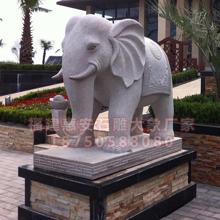 石雕大象动物雕塑