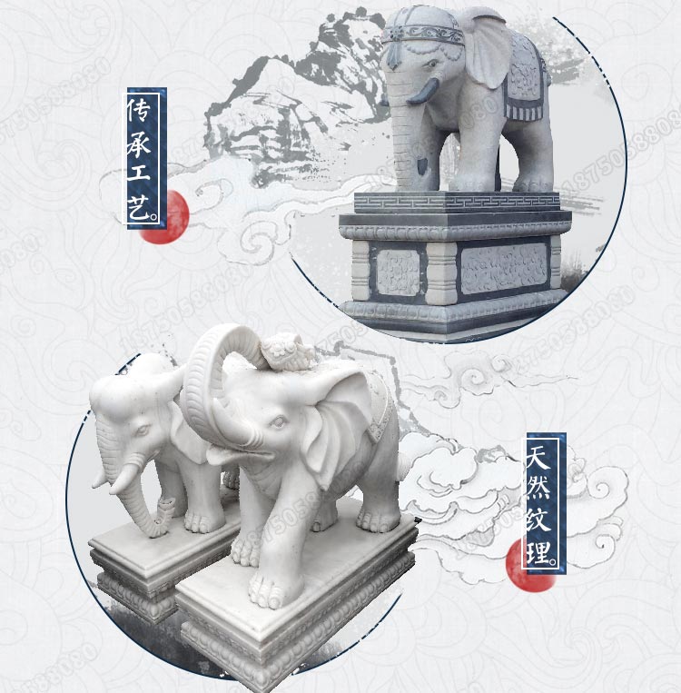 大象雕塑,芝麻黑大象雕塑,惠安芝麻黑大象光面