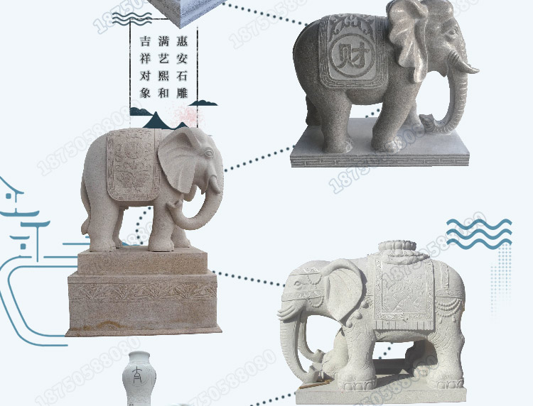 泉州雕刻大象厂,惠安石材大象,石材大象
