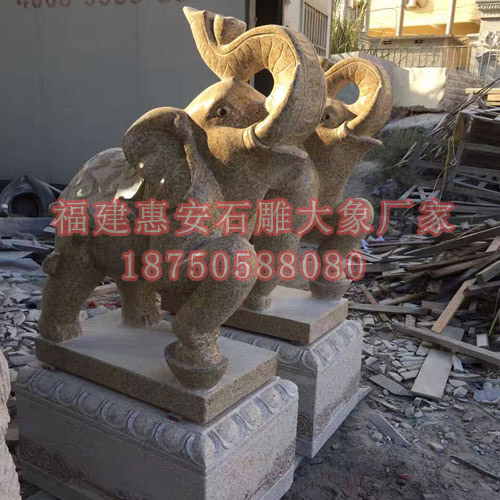 黄色石雕大象常用石材