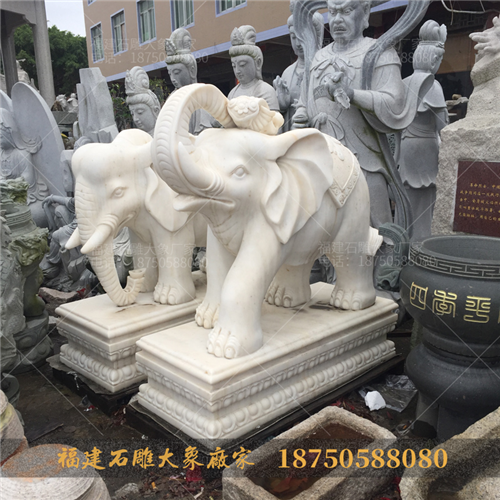 石雕大象汉白玉石材种类与鉴定