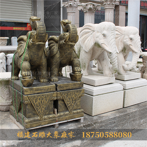 石雕大象仿古工艺加工设计介绍