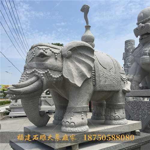大象石雕在宗教寺庙的运用