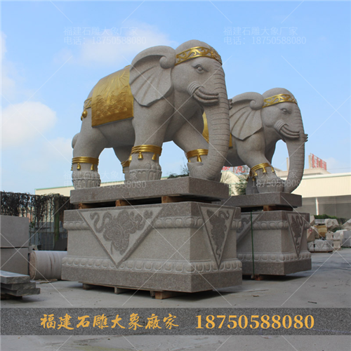 大象石雕在宗教寺庙的运用